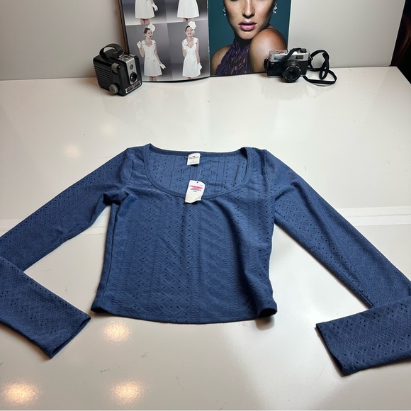 Hollister Tops - Hollister Women's Long Sleeve Top in Deep Blue NWT